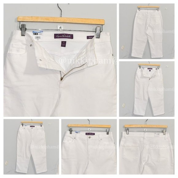 BRAND NEW S Gloria Vanderbilt  Amanda Capri length  classic rise in white - Picture 1 of 7
